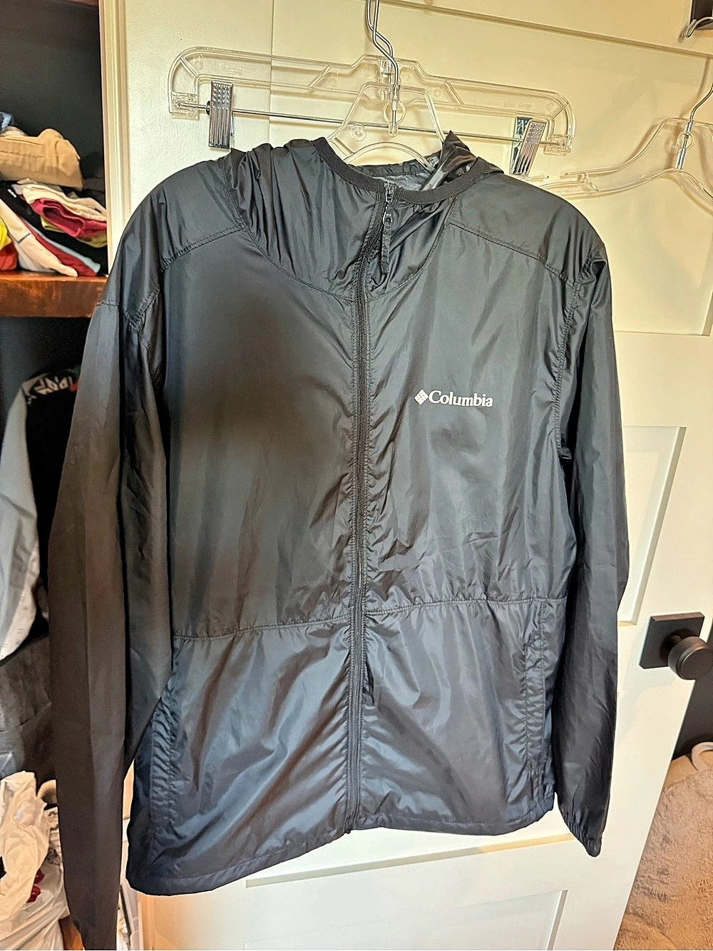 Columbia Flash Forward Hooded Windbreaker Black Medium